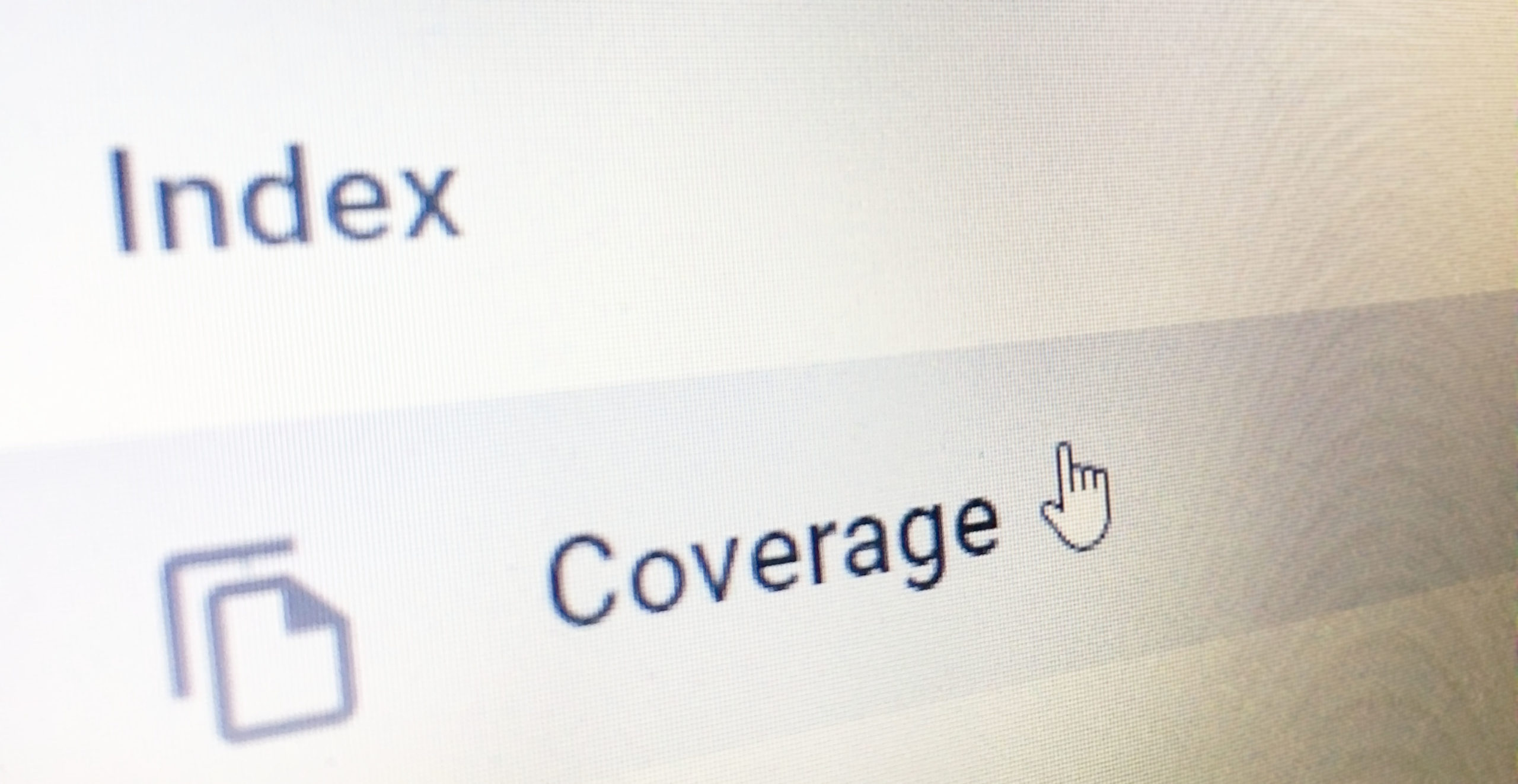google s index coverage report