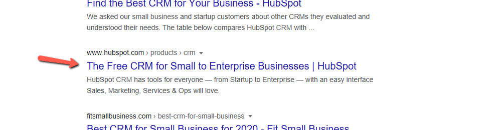 An example of a good SaaS company SEO title tag