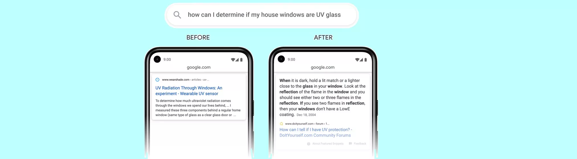 Google example of a passages algorithm search result