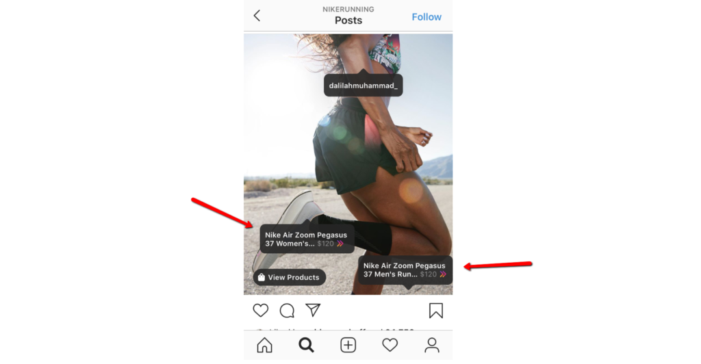 Instagram shopping post ad example