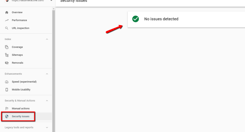 Search Console Security Issue Report